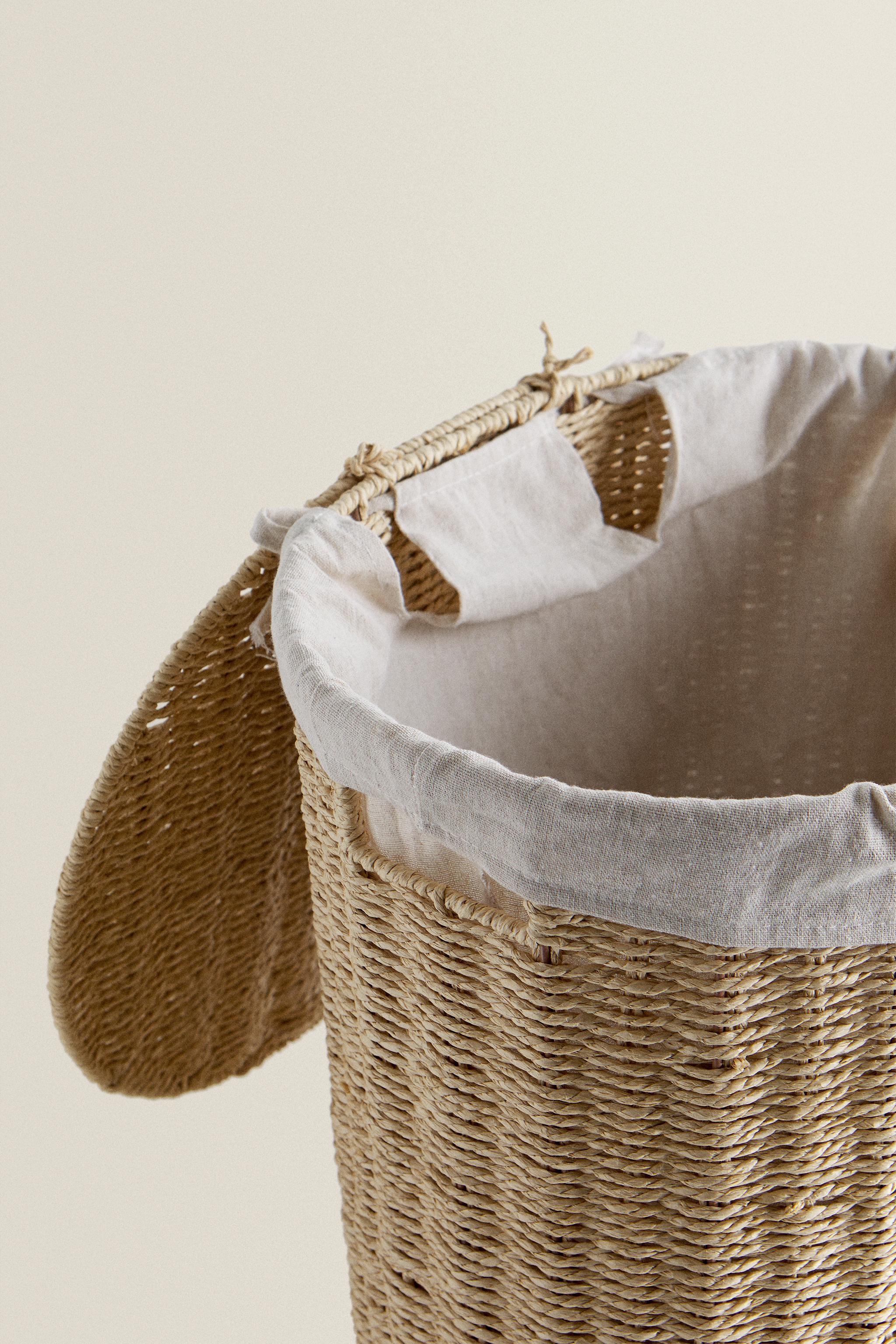 FABRIC-LINED LAUNDRY HAMPER
